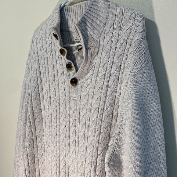 mens St Johns Bay Menswear Sweater Light grey - Picture 4 of 7